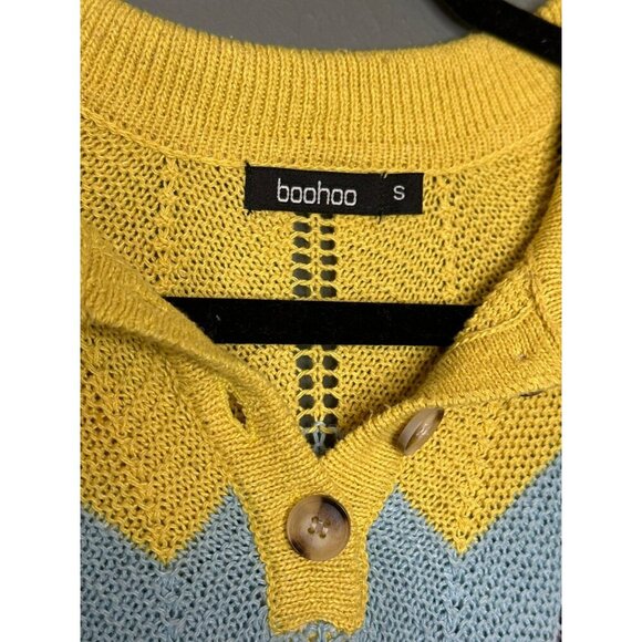 Boo Hoo Women's Small Rainbow Crochet Scallop Hem Knitted Dress - Picture 5 of 10